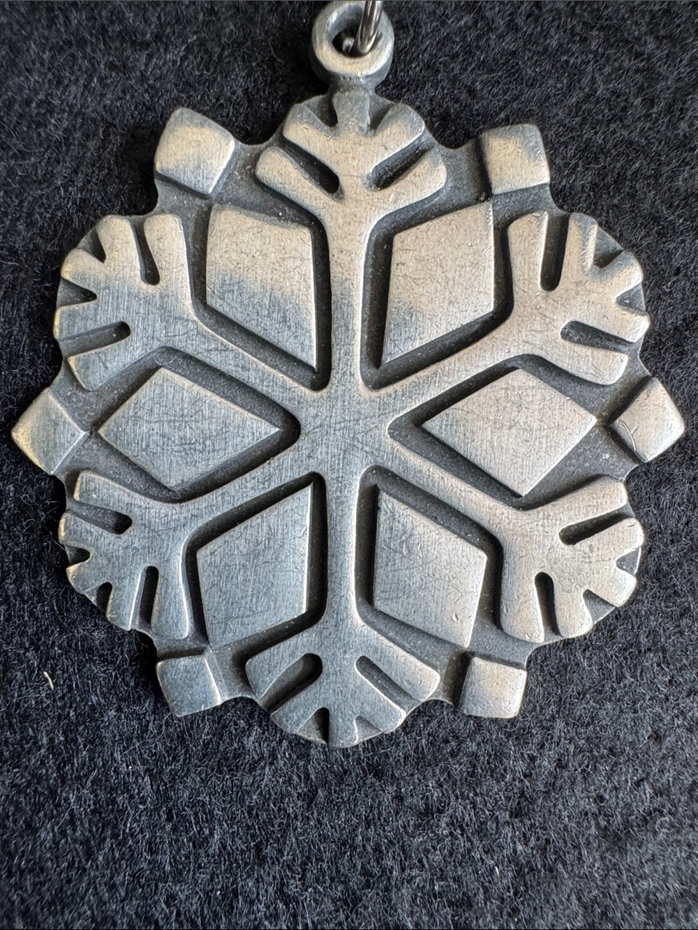 VTG R. Tennesmed Sweden Pewter Snowflake Pendant Necklace Mid Century Modern - Picture 3 of 8